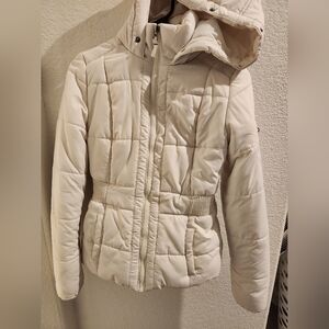Aeropostale Women's Cream Quilted Jacket